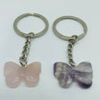 2 Types Butterfly Carving Keychain Wholesale Chevron Amethyst Rose Quartz -Wholesale Crystals