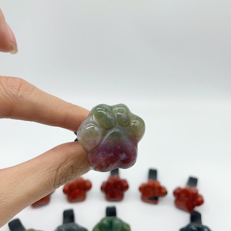 2 Types Cat Paws Moss Agate Red Jasper Crystal Car Air Vent Clips Wholesale -Wholesale Crystals