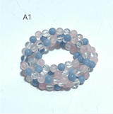 2 Types Clear Quartz Rose Quartz Mixed Angelite Green Aventurine Bracelet Wholesale - Wholesale Crystals