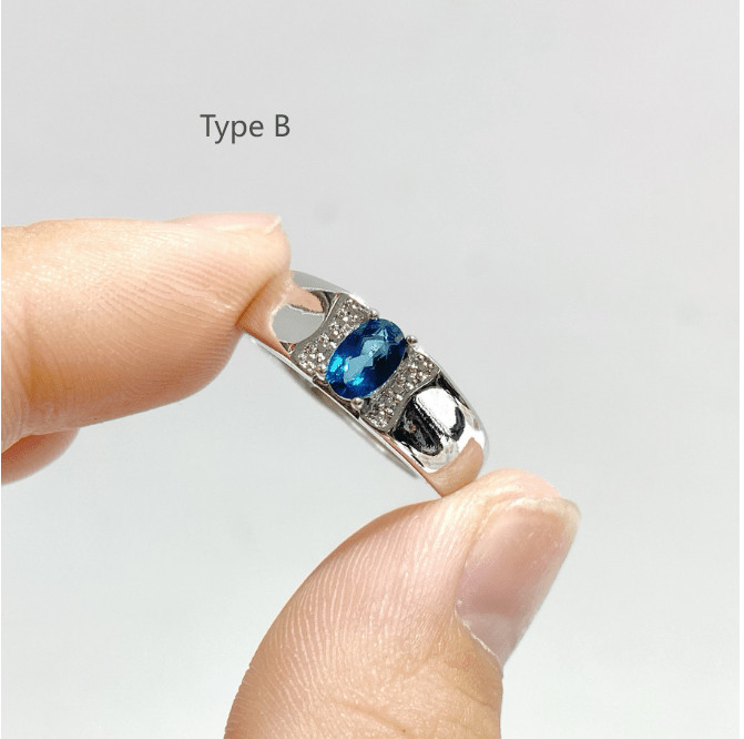 2 Types Heat Treatment Blue Topaz Ring Wholesale - Wholesale Crystals