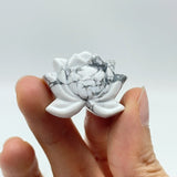 2 Types Lotus Flower Carving Wholesale Lepidolite Howlite -Wholesale Crystals