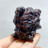 2 Types Medusa Carving Wholesale Garnet Larvikite - Wholesale Crystals