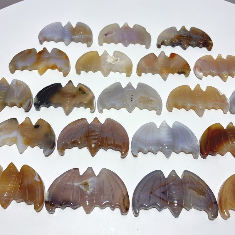 20 Pieces Agate Bat Carving Animal - Wholesale Crystals