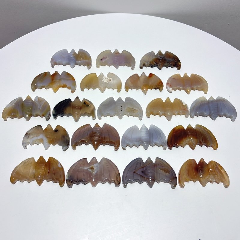 20 Pieces Agate Bat Carving Animal - Wholesale Crystals