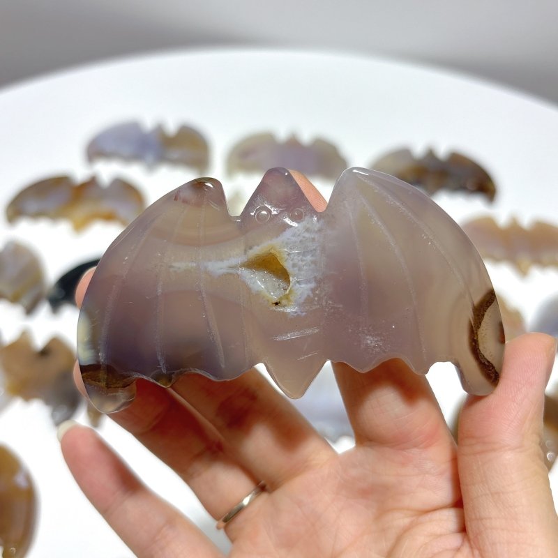 20 Pieces Agate Bat Carving Animal - Wholesale Crystals