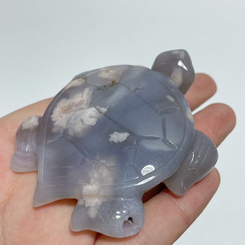 20 Pieces Beautiful Sakura Flower Agate Sea Turtle Carving - Wholesale Crystals