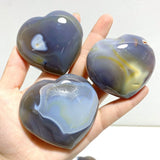 20 Pieces Black Orca Agate Heart 2 - Wholesale Crystals