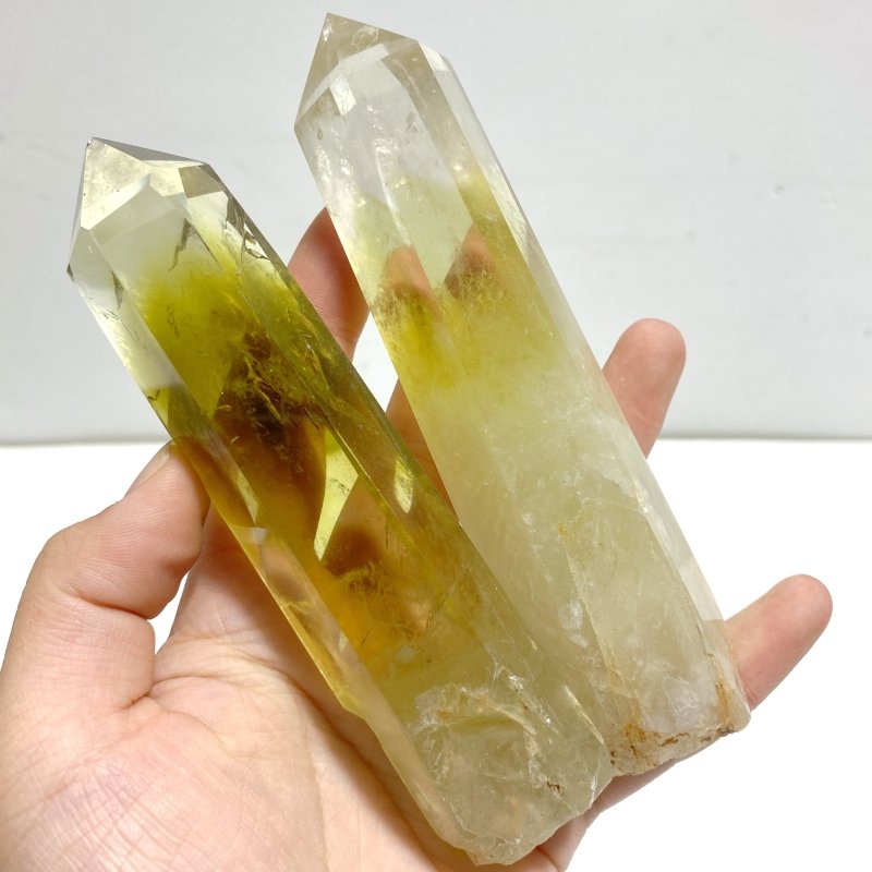 20 Pieces Citrine Tower Points Raw Bottom - Wholesale Crystals