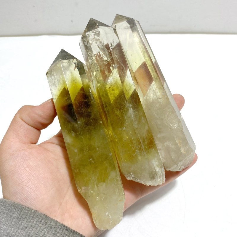 20 Pieces Citrine Tower Points Raw Bottom - Wholesale Crystals