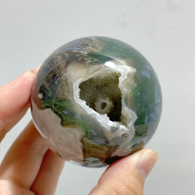 20 Pieces Geode Druzy Moss Agate Spheres -Wholesale Crystals