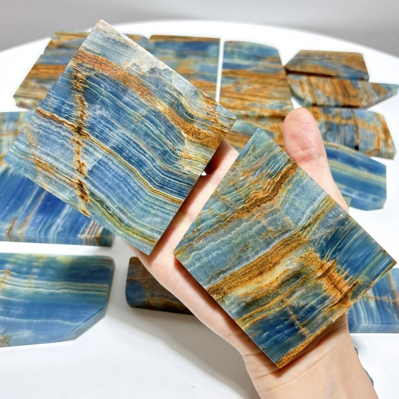 20 Pieces High Quality Blue Onyx Slab - Wholesale Crystals