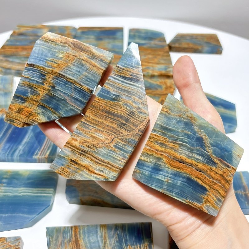 20 Pieces High Quality Blue Onyx Slab - Wholesale Crystals