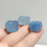 20 Pieces Mini Aquamarine Pixiu Carving -Wholesale Crystals