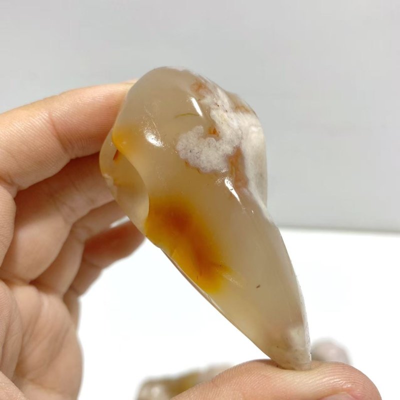 20 Pieces Sakura Flower Agate Crow Skull Carving - Wholesale Crystals