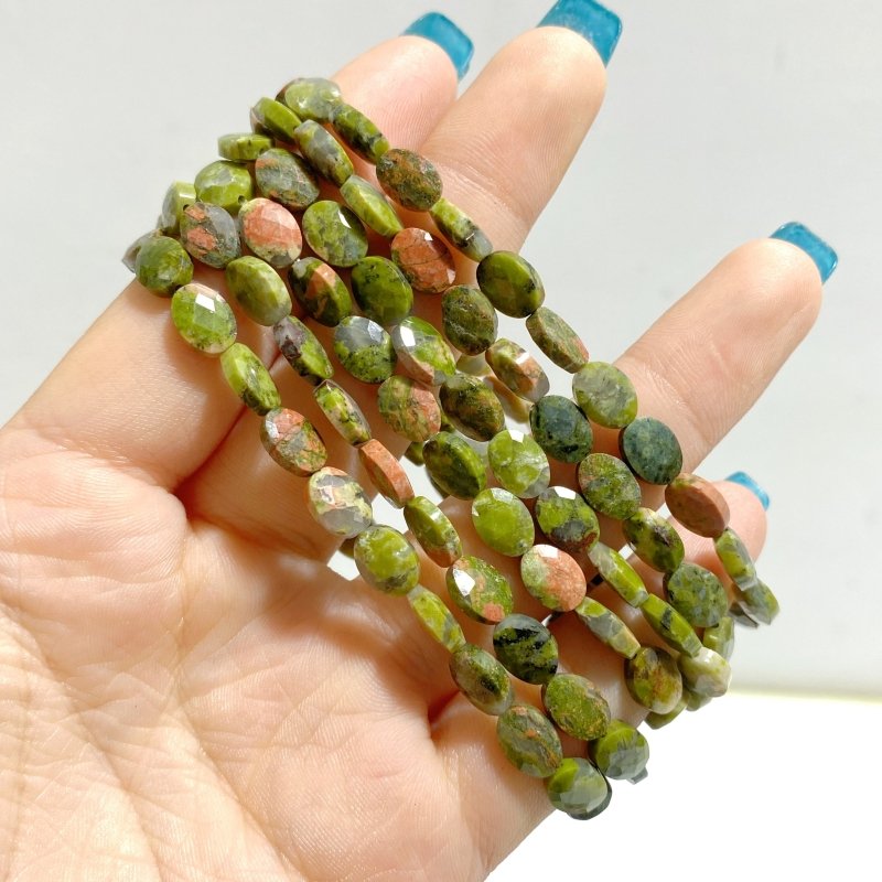 20 Types Cut Faceted Oval Shape Bracelet Caribbean Calcite Moss Agate Rhodonite Wholesale - Wholesale Crystals