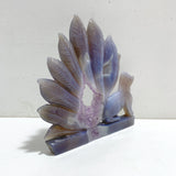 2 Pieces Geode Agate Druzy Nine-tailed Fox Carving #20