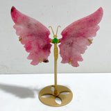 Rhodonite Mixed Quartz Butterfly Wing With Stand Wholesale (No.7-12)