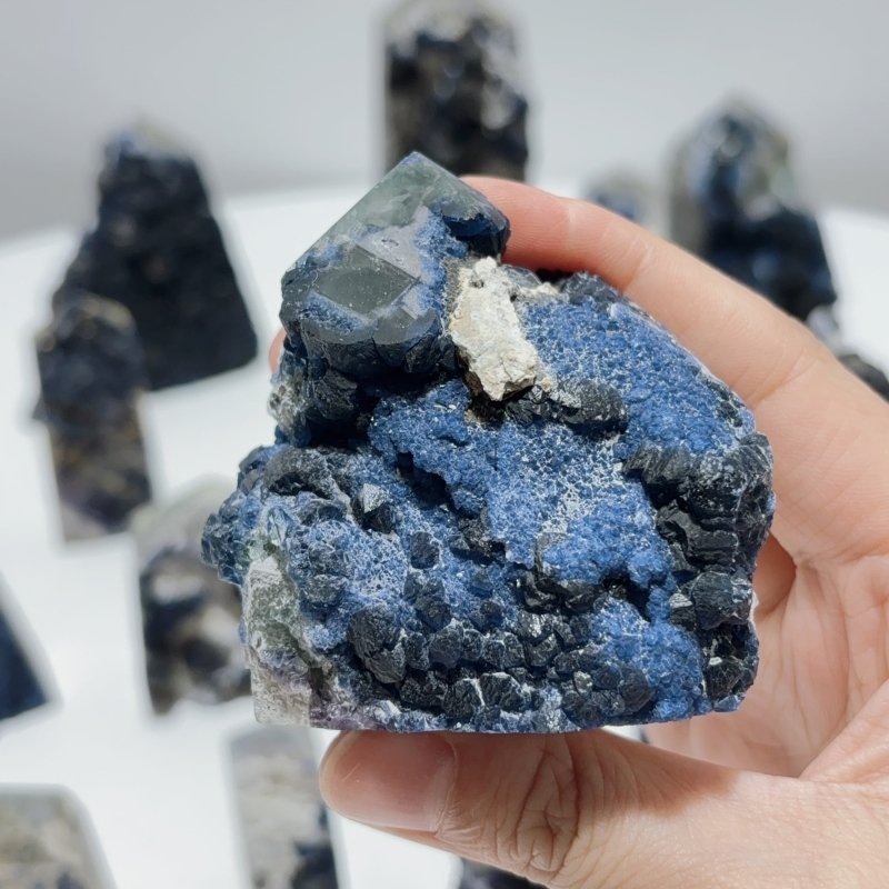 21 Pieces Beautiful Blue Fluorite Raw Tower Specimen Stone - Wholesale Crystals