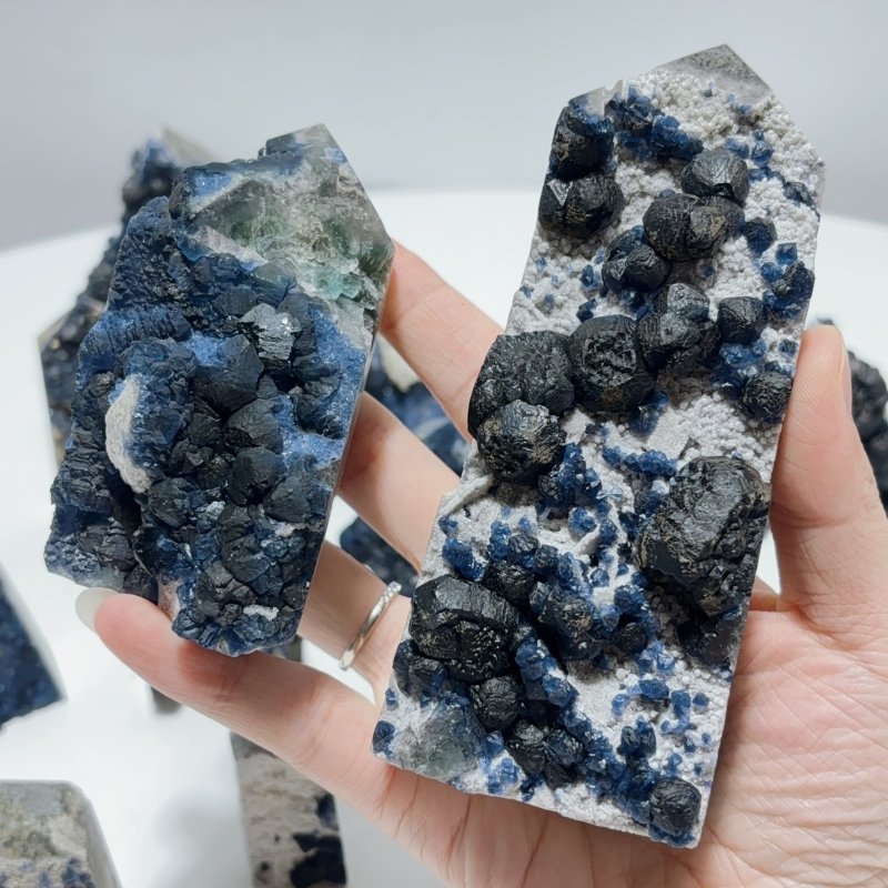 21 Pieces Beautiful Blue Fluorite Raw Tower Specimen Stone - Wholesale Crystals