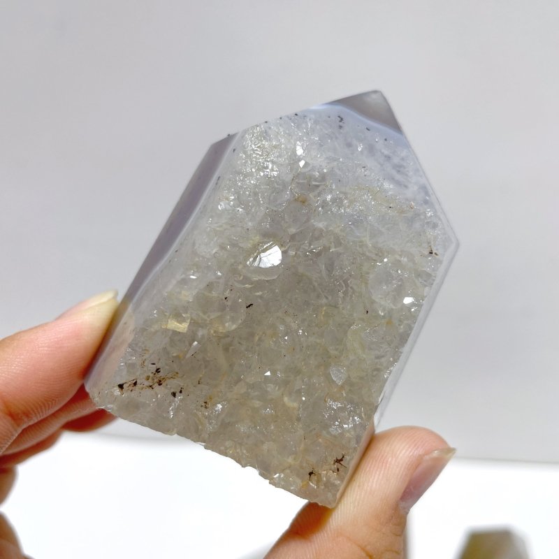 21 Pieces Geode Druzy Agate Four - sided Tower Point - Wholesale Crystals