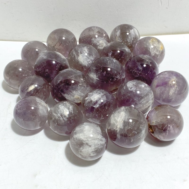 21 Pieces God's Fingerprint Amethyst Light Purple Spheres -Wholesale Crystals