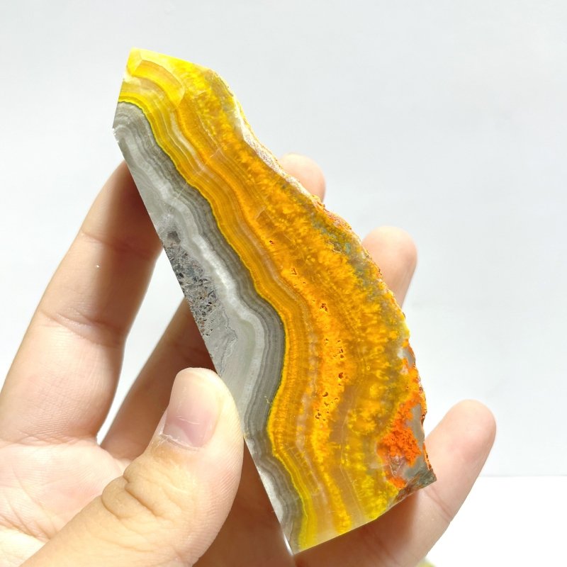 22 Pieces Deep Yellow Bumble Bee Jasper Raw Side Point - Wholesale Crystals