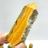 22 Pieces Deep Yellow Bumble Bee Jasper Raw Side Point - Wholesale Crystals