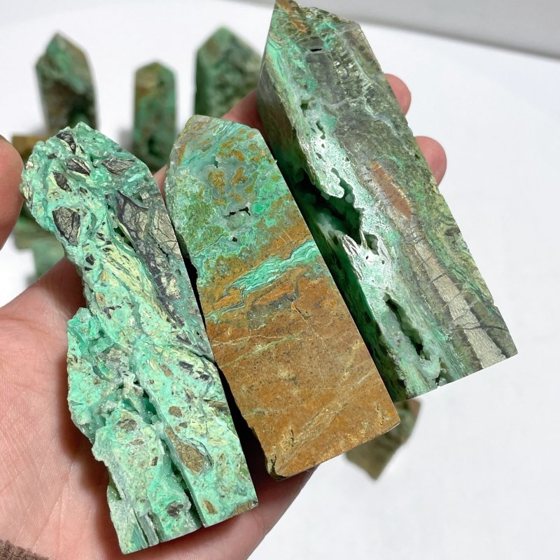 22 Pieces Indonesia Turquoise Druzy Geode Tower Points - Wholesale Crystals