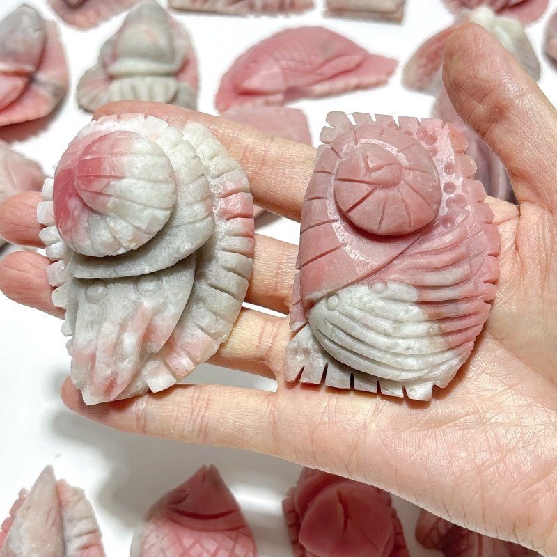 22 Pieces Pink Opal Sea Animals Carving - Wholesale Crystals