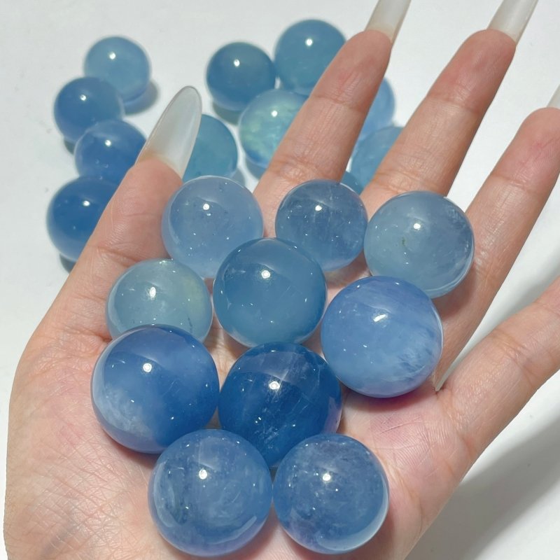 23 Pieces Beautiful Aquamarine Spheres - Wholesale Crystals