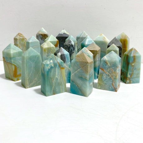 23 Pieces Caribbean Calcite Four-Sided Points -Wholesale Crystals