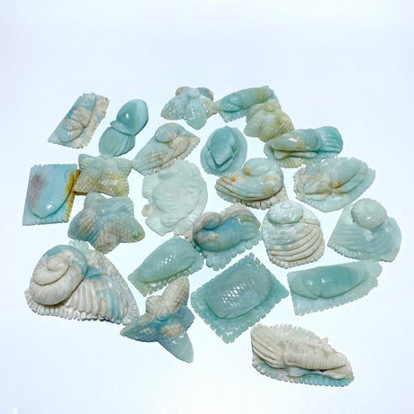 23 Pieces Caribbean Calcite Sea Animals Carving - Wholesale Crystals