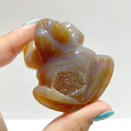 23 Pieces Geode Druzy Agate Frog Carving - Wholesale Crystals