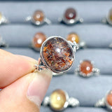 24 Pieces Beautiful S925 Sterling Silver Garden Quartz Different Styles Ring - Wholesale Crystals