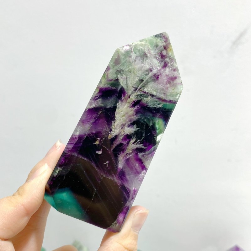 24 Pieces Feather Fluorite Four-sided Points -Wholesale Crystals