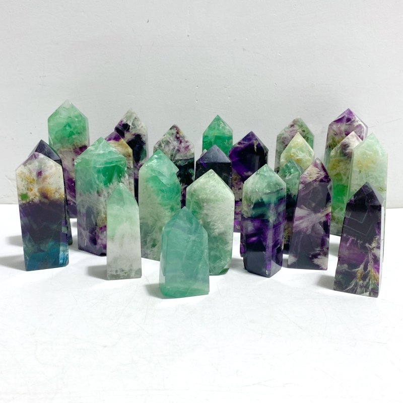 24 Pieces Feather Fluorite Four-sided Points -Wholesale Crystals