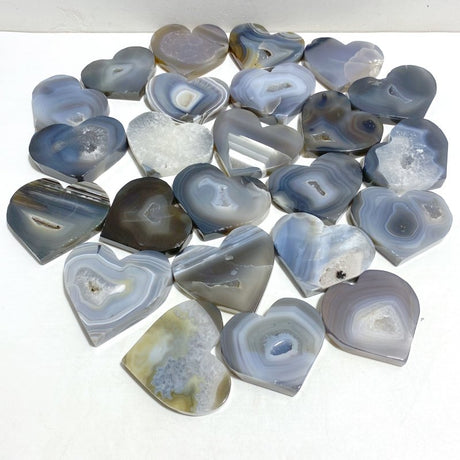 24 Pieces Geode Druzy Agate Heart -Wholesale Crystals