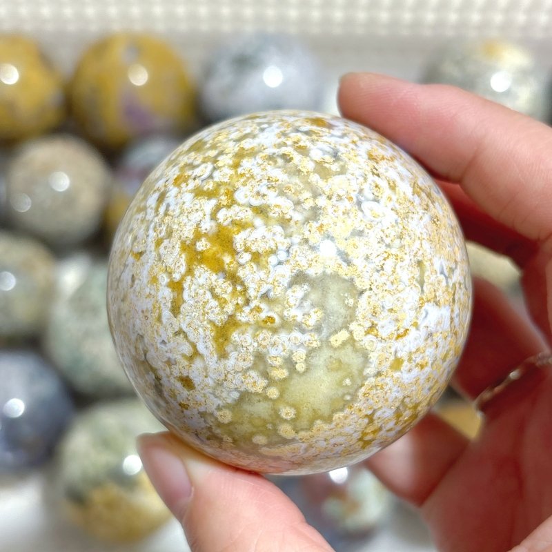 25 Pieces Beautiful Ocean Jasper Spheres - Wholesale Crystals