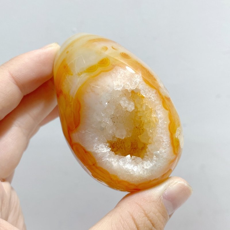 25 Pieces Geode Druzy Carnelian Eggs - Wholesale Crystals