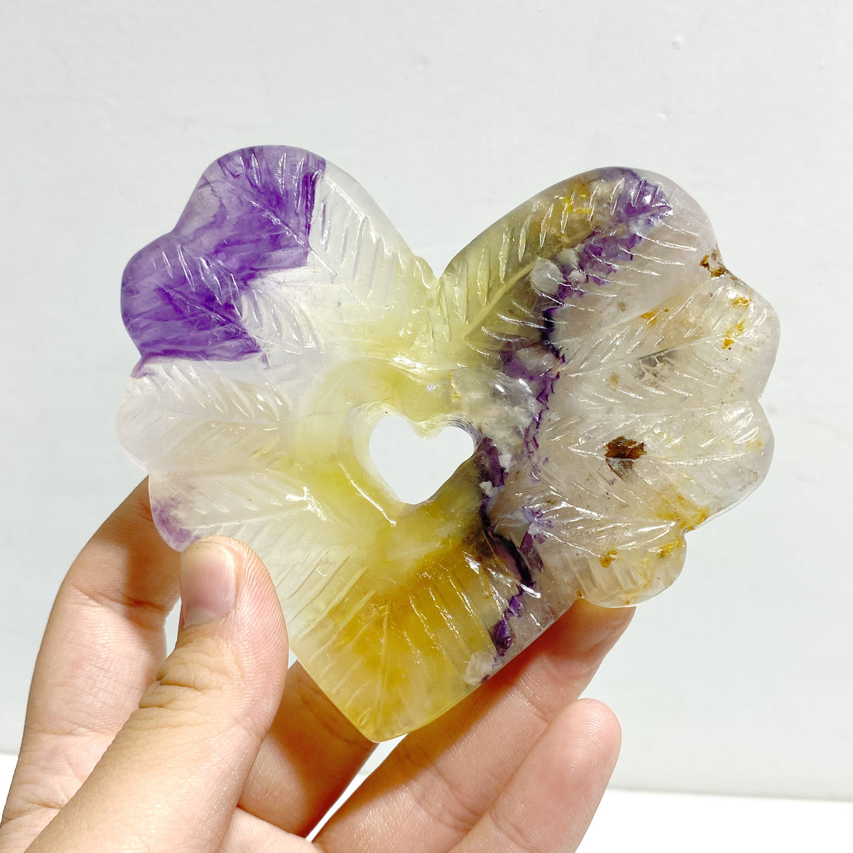 9 Pieces Rainbow Fluorite Heart With Stand
