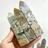 26 Pieces Beautiful Vein Ocean Jasper Four - sided Tower Points - Wholesale Crystals