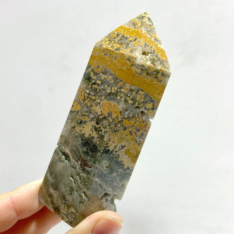 26 Pieces Beautiful Vein Ocean Jasper Four - sided Tower Points - Wholesale Crystals