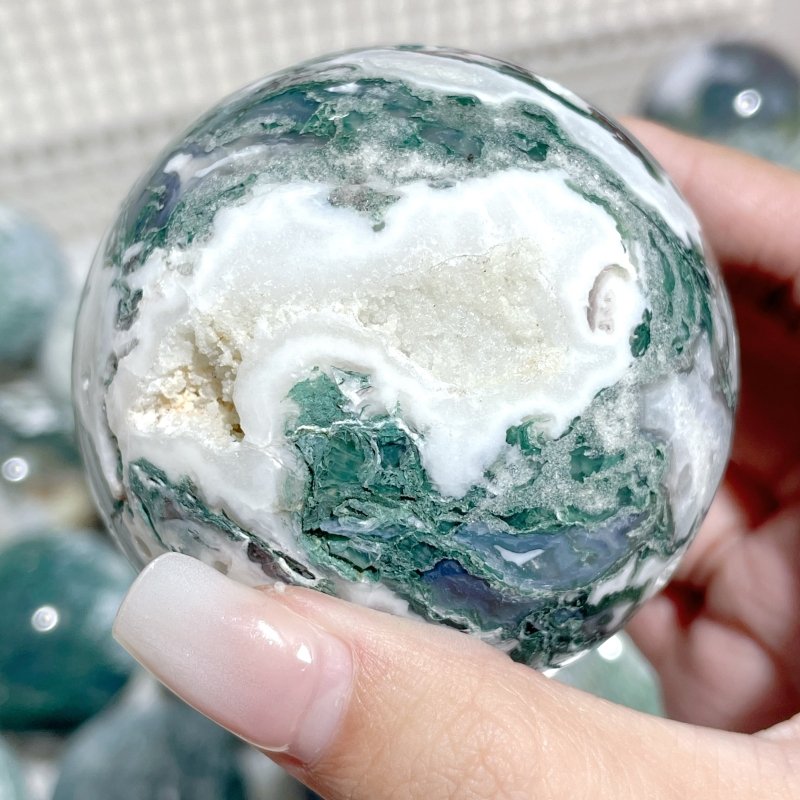 27 Pieces Moss Agate Spheres Ball Closeout - Wholesale Crystals