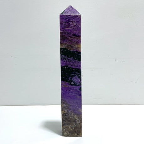28.5CM Large Charoite Four - sided Tower For Collection A01 - Wholesale Crystals