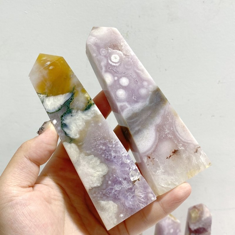 29 Pieces Geode Pink Amethyst Four-Sided Points -Wholesale Crystals