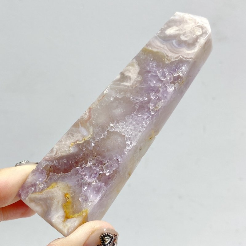 29 Pieces Geode Pink Amethyst Four-Sided Points -Wholesale Crystals