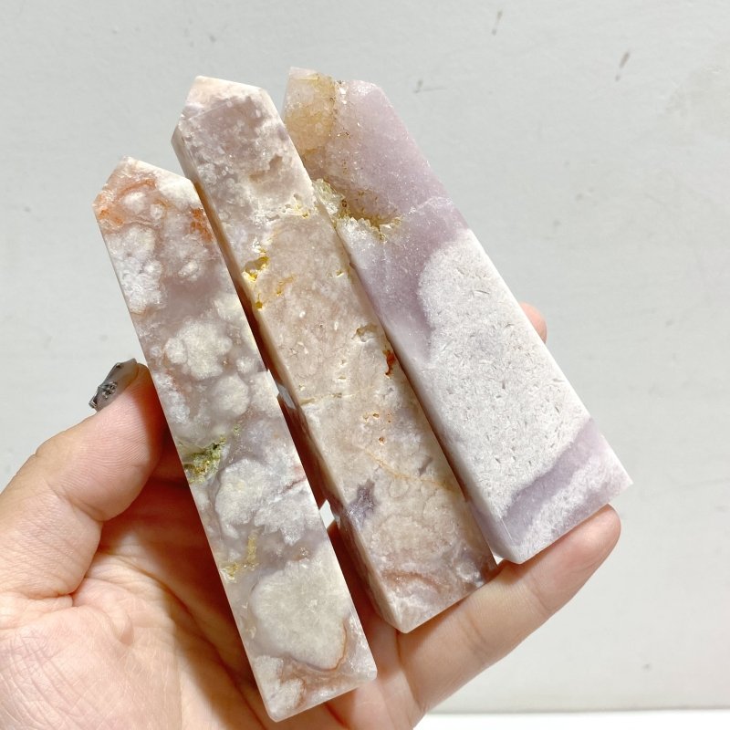 29 Pieces Geode Pink Amethyst Four-Sided Points -Wholesale Crystals