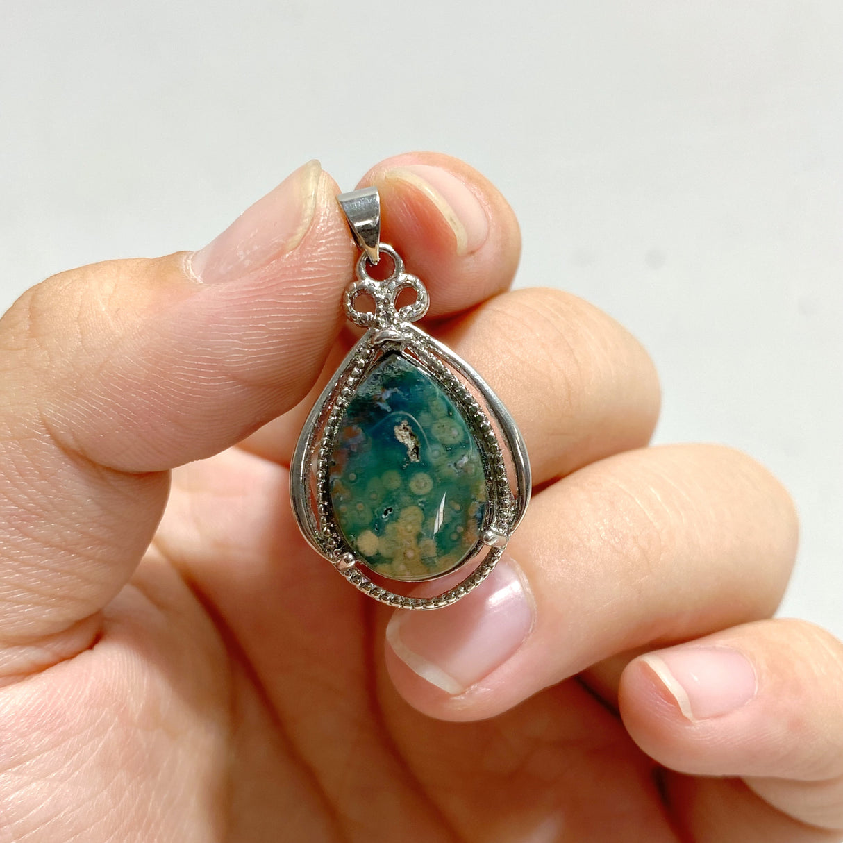 45 Pieces Vein Ocean Japser Pendant