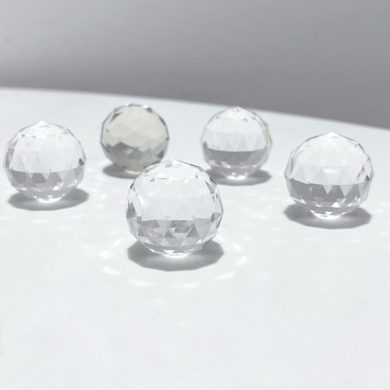 2cm/0.78In Clear Quartz Facet Cut Flash Sphere Wholesale - Wholesale Crystals