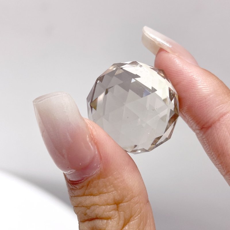 2cm/0.78In Clear Quartz Facet Cut Flash Sphere Wholesale - Wholesale Crystals